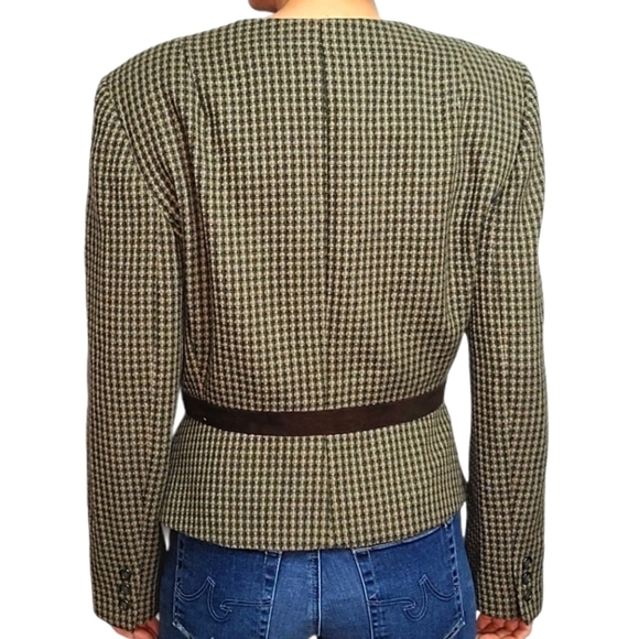 Vintage Ann Klein II Wool Blazer Size 14 Brown - Picture 3 of 5